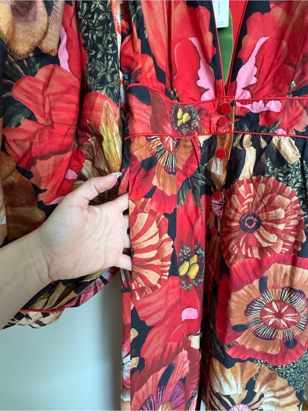 Anthropologie x Farm Rio Flowershop Puff-Sleeve Maxi Dress - Size XL - BNWT - Picture 8 of 12